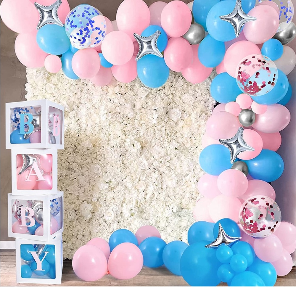 Winrayk 97pcs Baby Box Gender Reveal Decorations Baby Shower or Birthday Party.